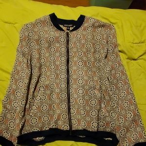 Sheer billowing bomber jacket.